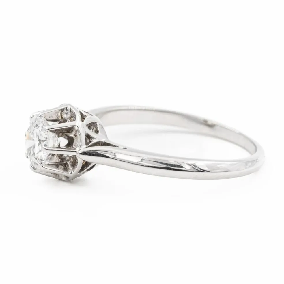 Bague Solitaire Or blanc Diamant