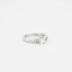 Bague Solitaire or blanc diamant 0,40 ct
