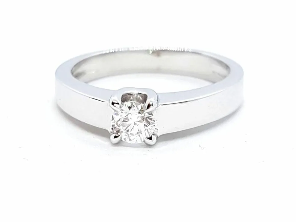Bague Solitaire Or blanc Diamant