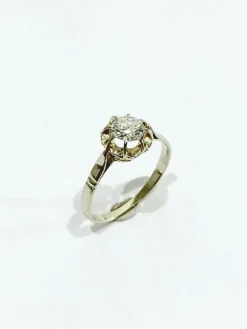 Bague solitaire or blanc diamant 0.45ct