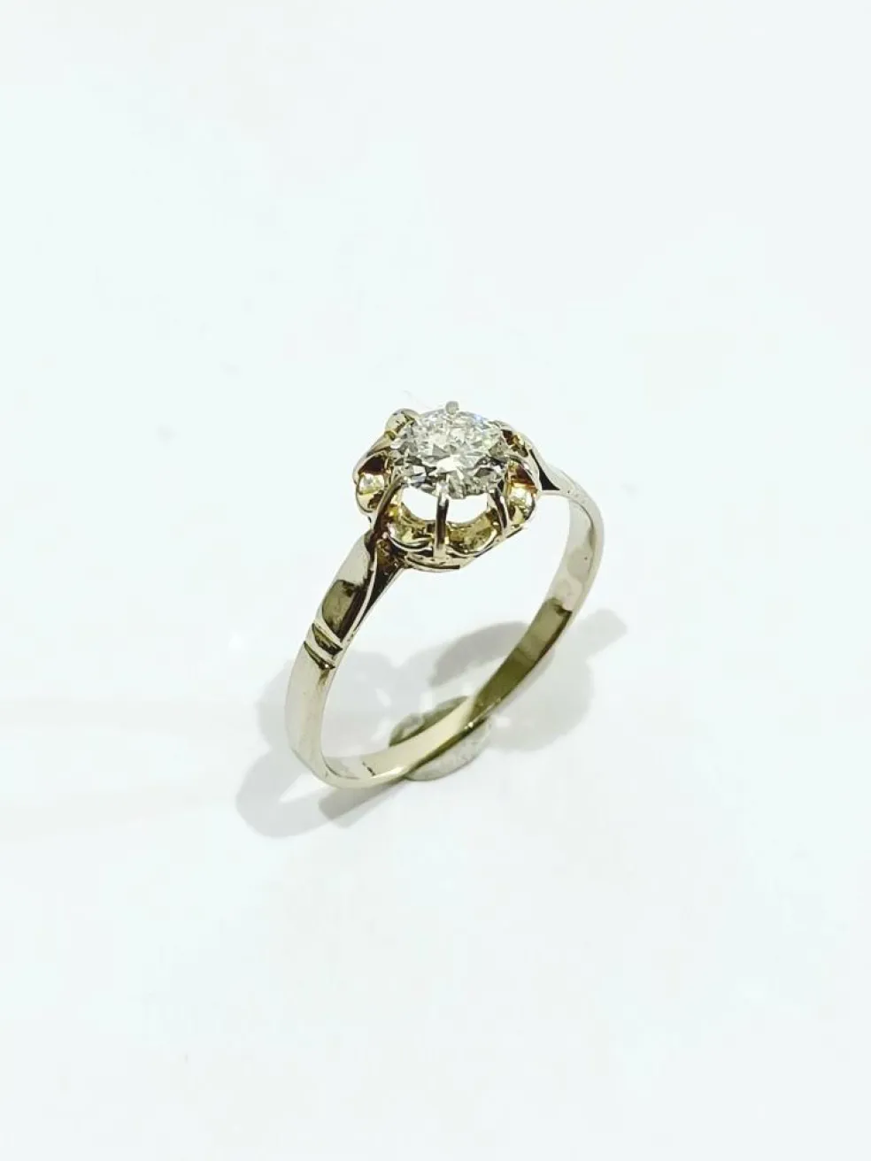 Bague solitaire or blanc diamant 0.45ct