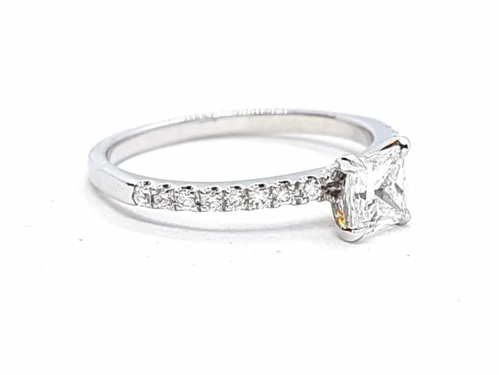 Bague Solitaire Or blanc Diamant