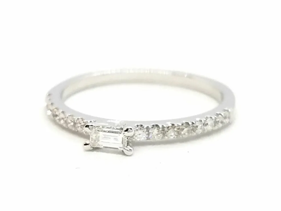 Bague Solitaire Or blanc Diamant