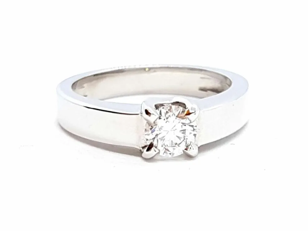 Bague Solitaire Or blanc Diamant