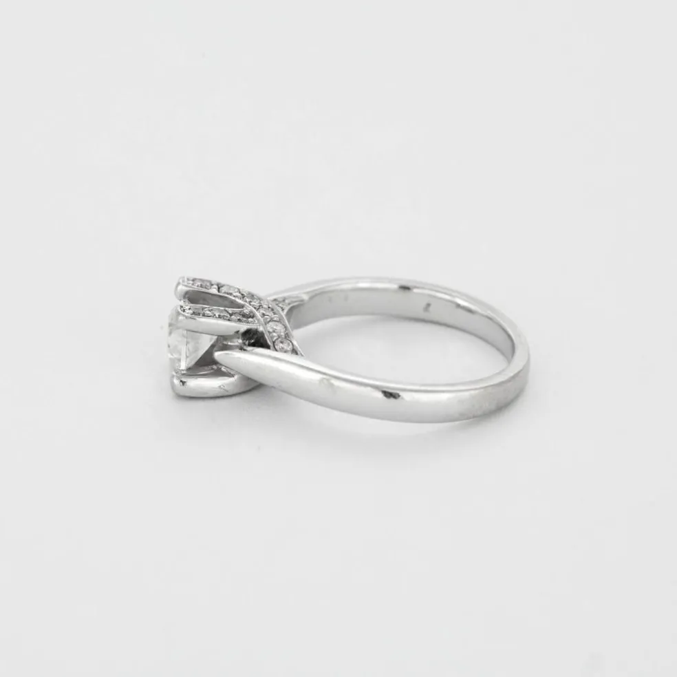 Bague Solitaire or blanc et diamants