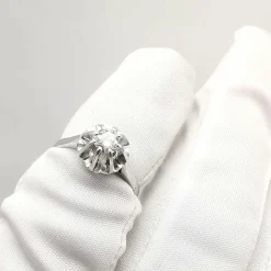 Bague solitaire or blanc diamant