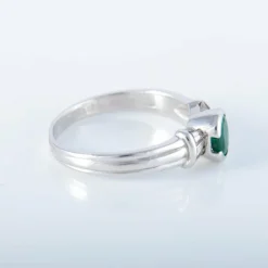 Bague solitaire or blanc émeraude