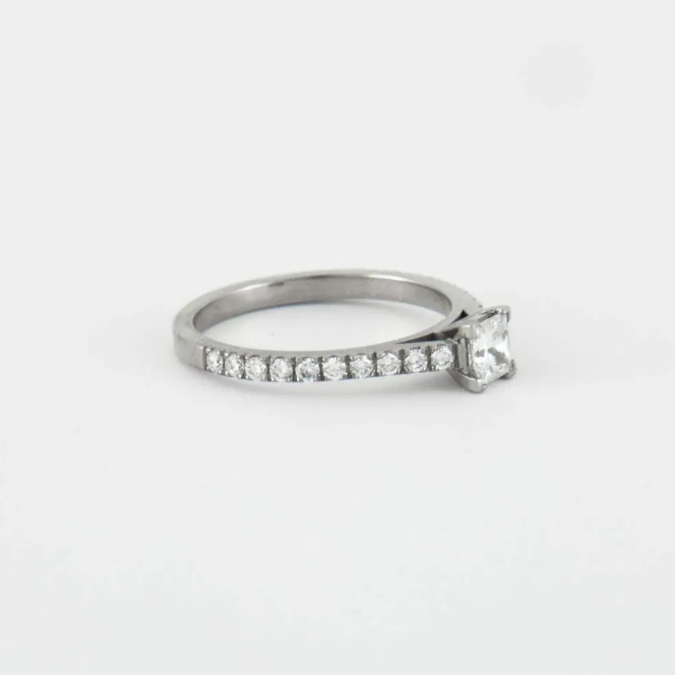Bague Solitaire Or blanc Diamants