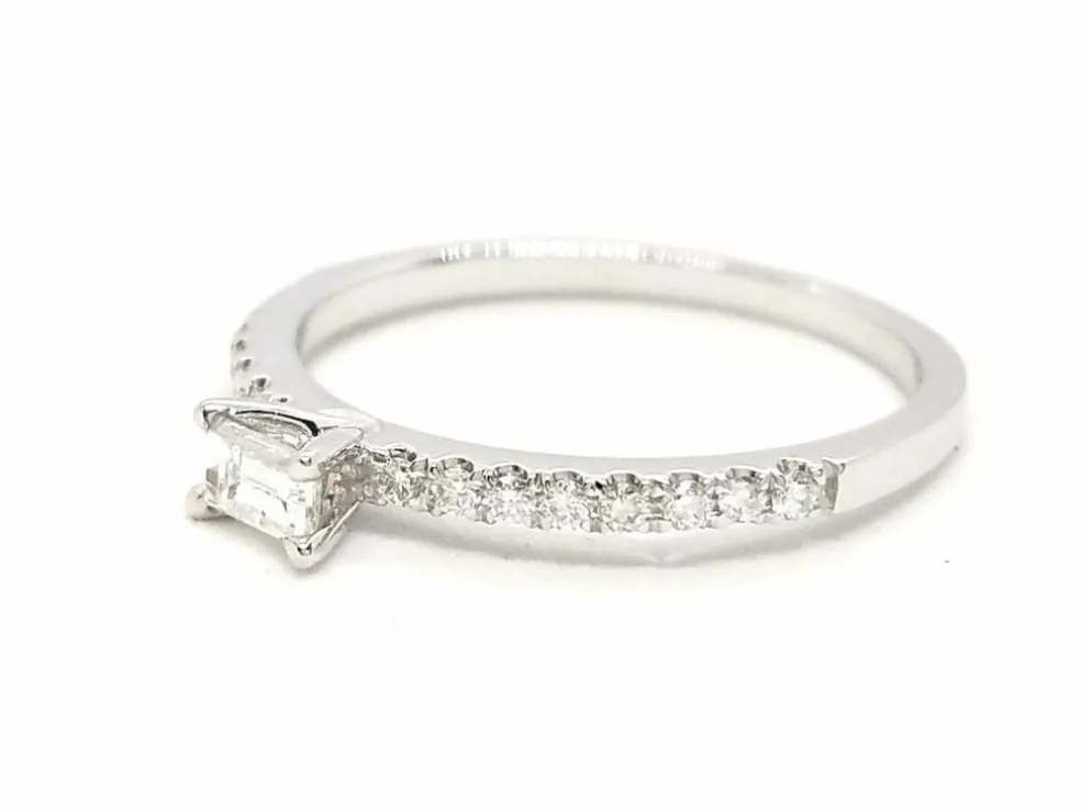 Bague Solitaire Or blanc Diamant