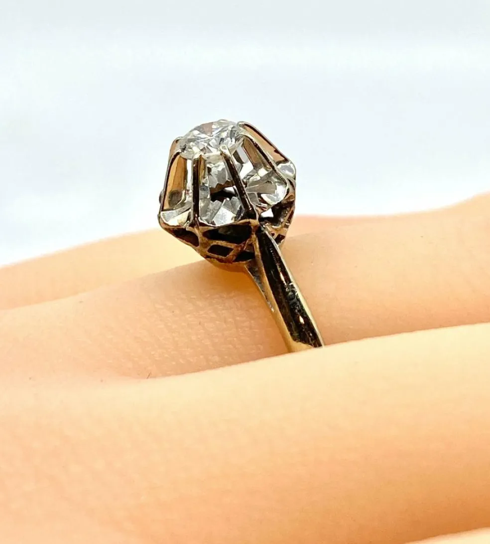 Bague solitaire or blanc diamant 0.40ct