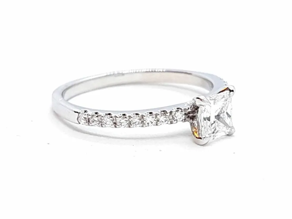 Bague Solitaire Or blanc Diamant
