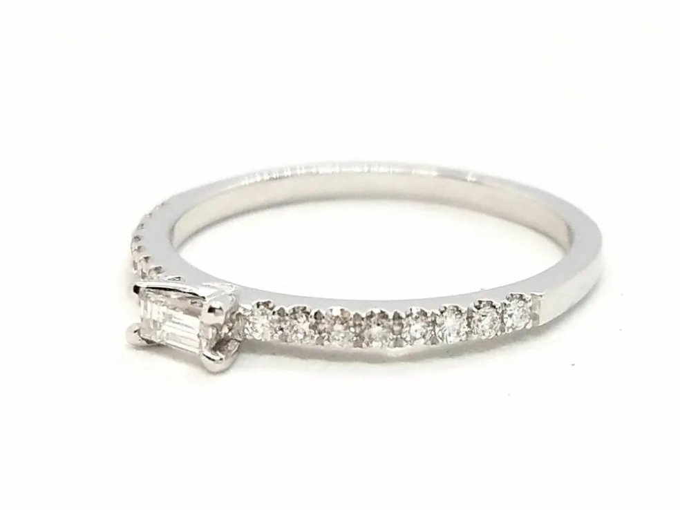 Bague Solitaire Or blanc Diamant