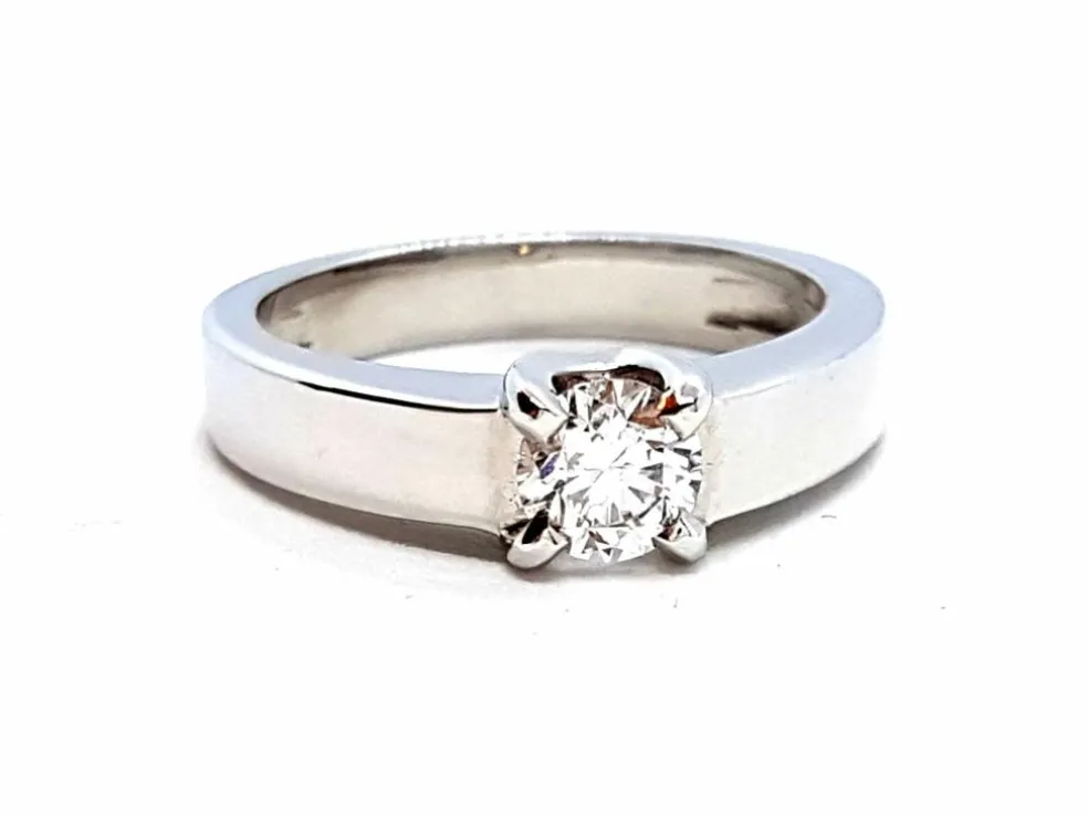 Bague Solitaire Or blanc Diamant