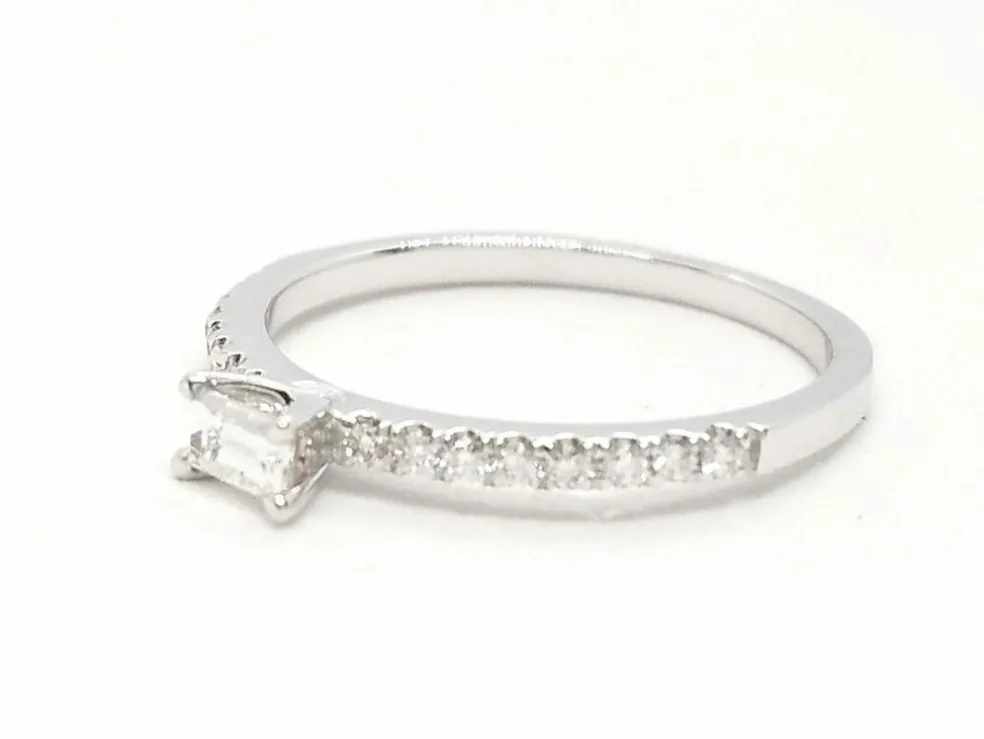 Bague Solitaire Or blanc Diamant