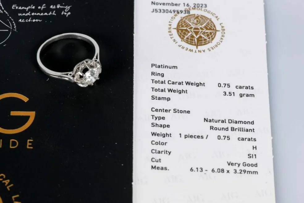 Bague solitaire Or blanc Diamant