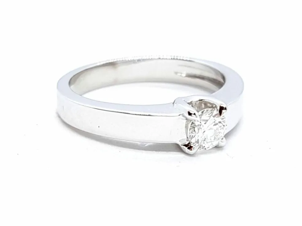 Bague Solitaire Or blanc Diamant