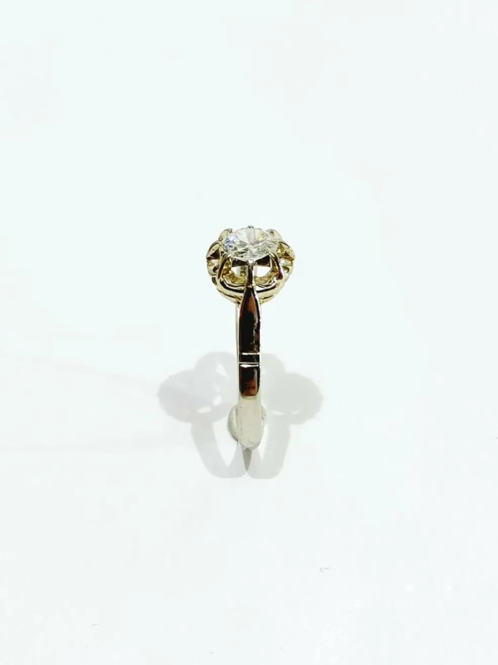 Bague solitaire or blanc diamant 0.45ct