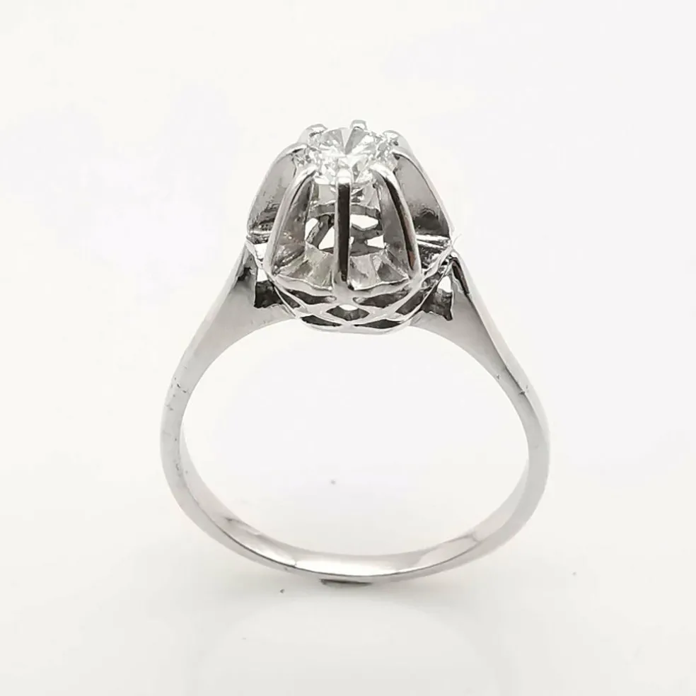 Bague solitaire or blanc diamant