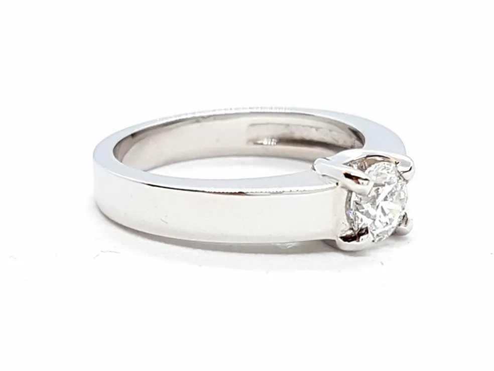 Bague Solitaire Or blanc Diamant