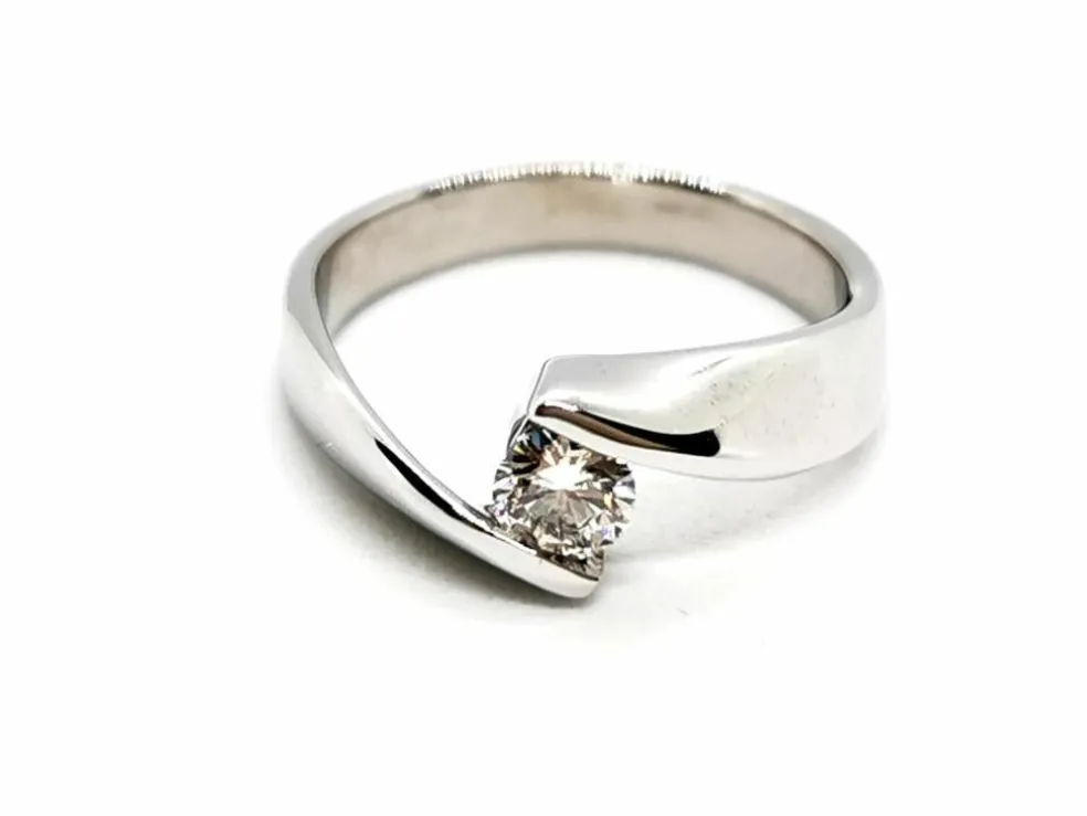 Bague Solitaire Or blanc Diamant
