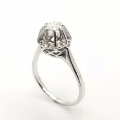 Bague solitaire or blanc diamant