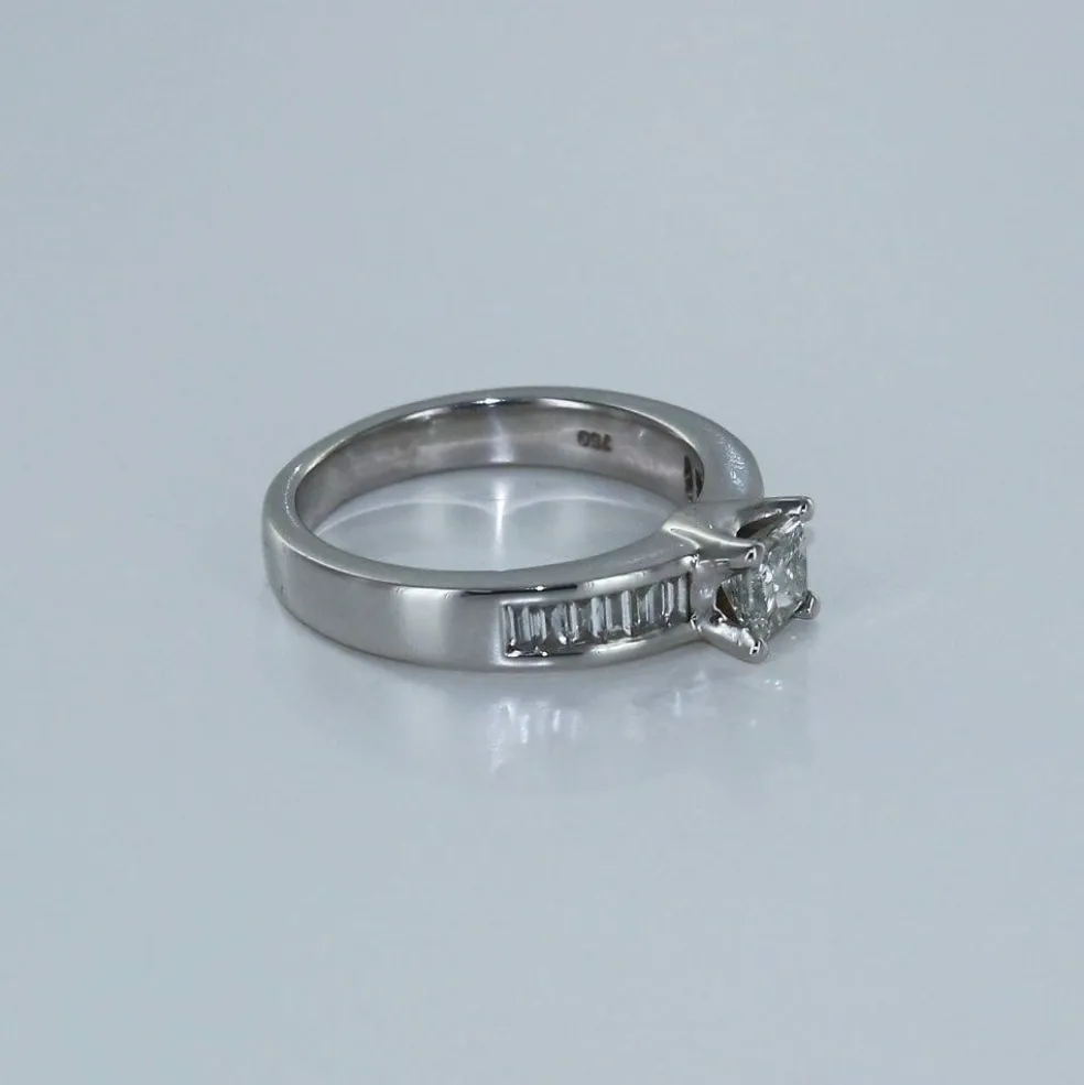 Bague Solitaire Or blanc Diamants