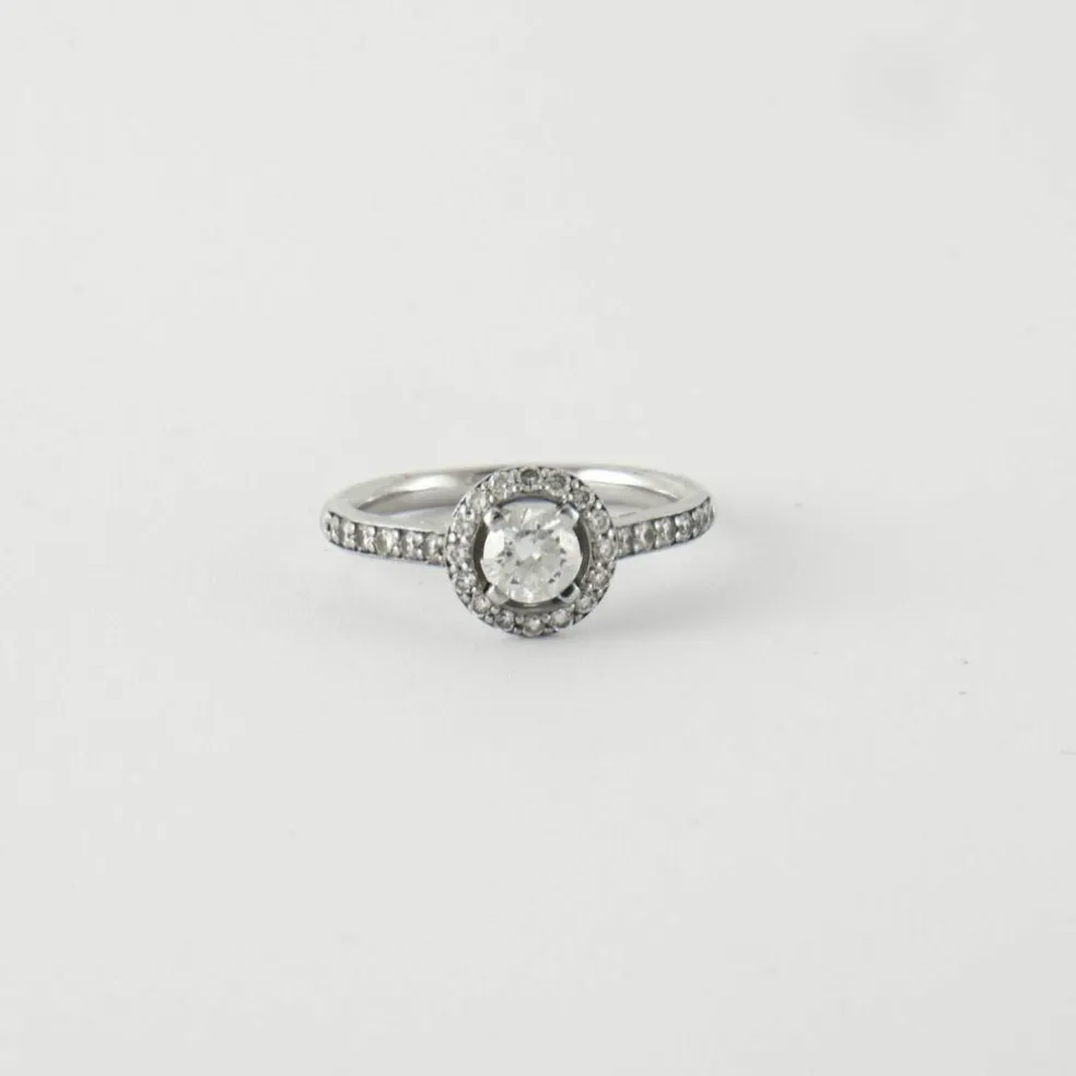 Bague Solitaire Or blanc Diamants