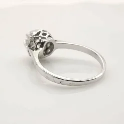 Bague solitaire or blanc diamant