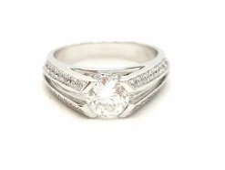 Bague Solitaire Or blanc Diamant