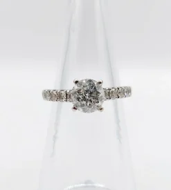 Bague solitaire or blanc diamant de 1,15 carat - certificat