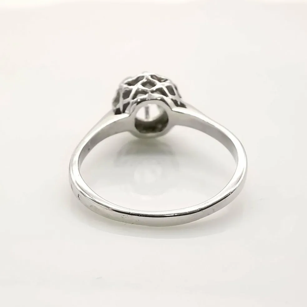 Bague solitaire or blanc diamant