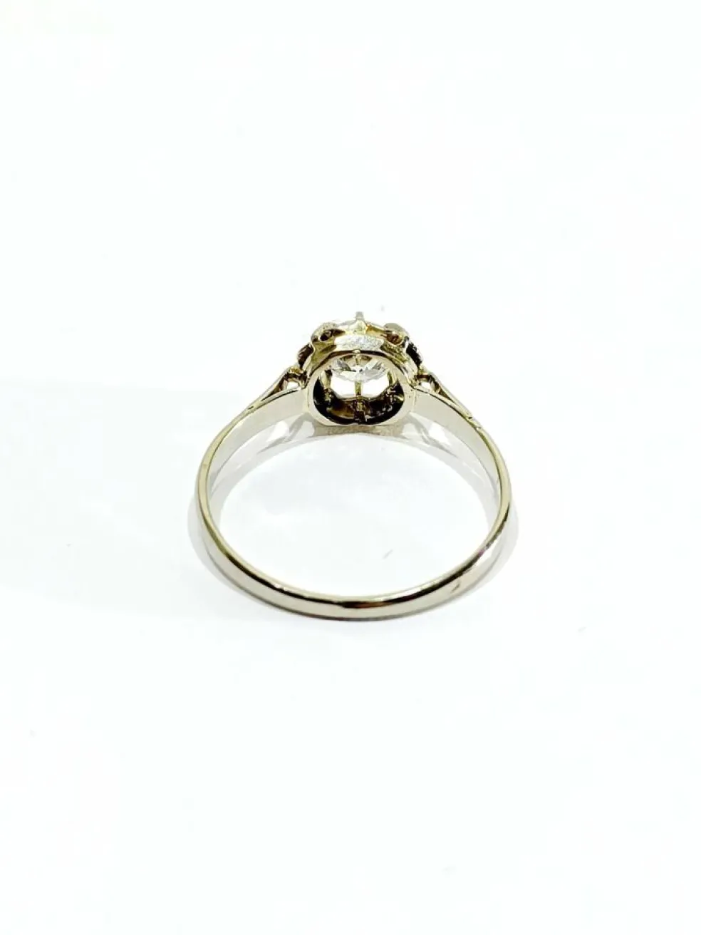 Bague solitaire or blanc diamant 0.45ct