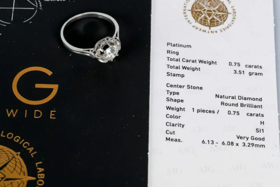 Bague solitaire Or blanc Diamant