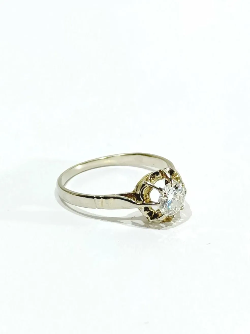 Bague solitaire or blanc diamant 0.45ct