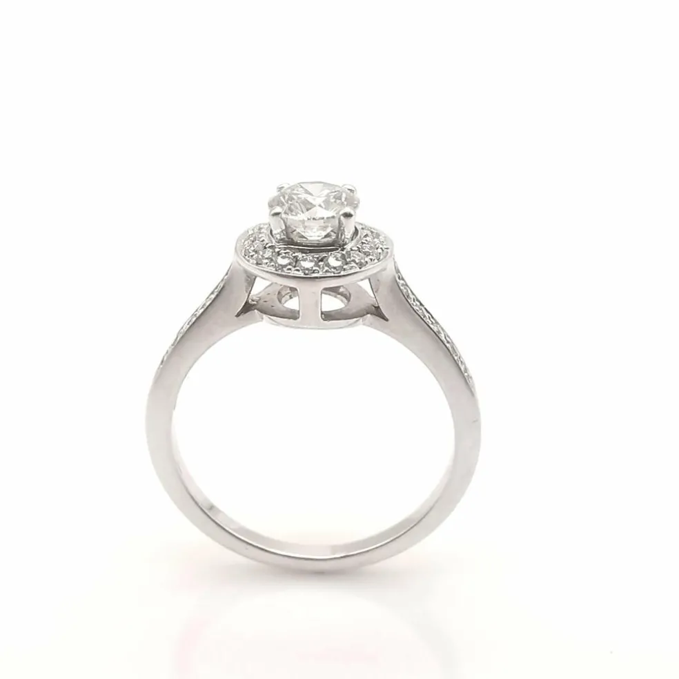 Bague solitaire or diamants