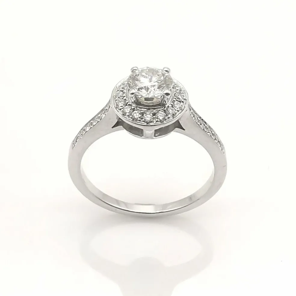 Bague solitaire or diamants