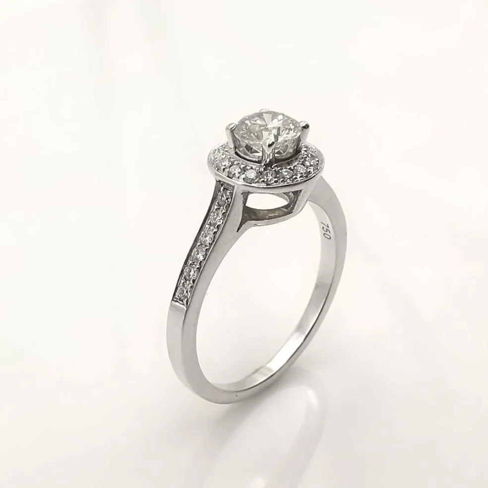 Bague solitaire or diamants