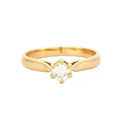 Bague solitaire or et diamants