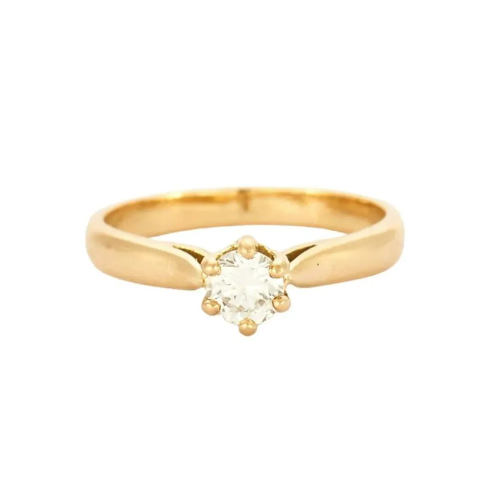 Bague solitaire or et diamants