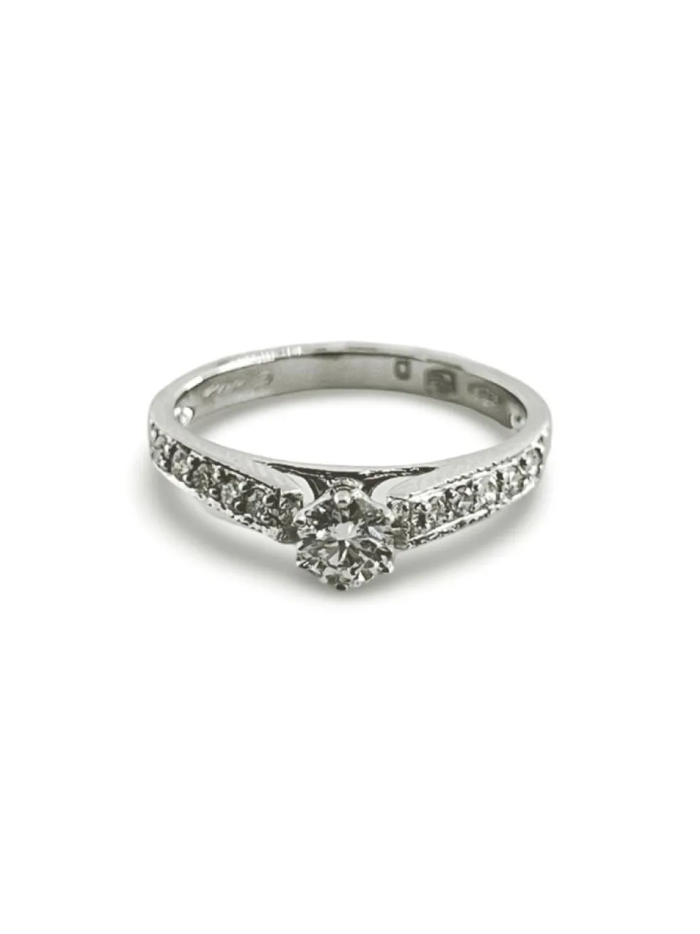 Bague solitaire or et diamants 0,63 ct