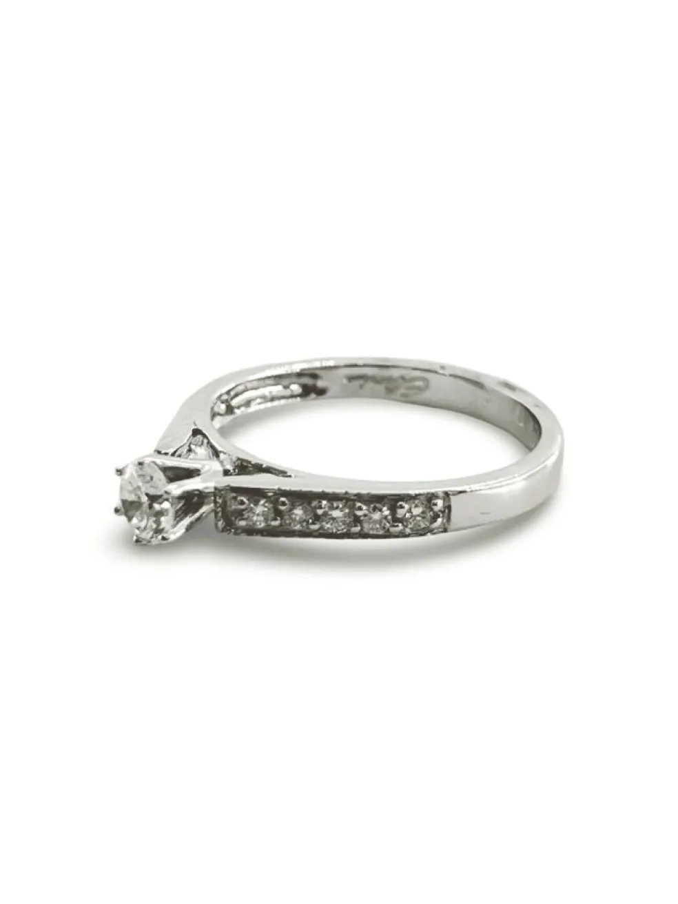 Bague solitaire or et diamants 0,63 ct