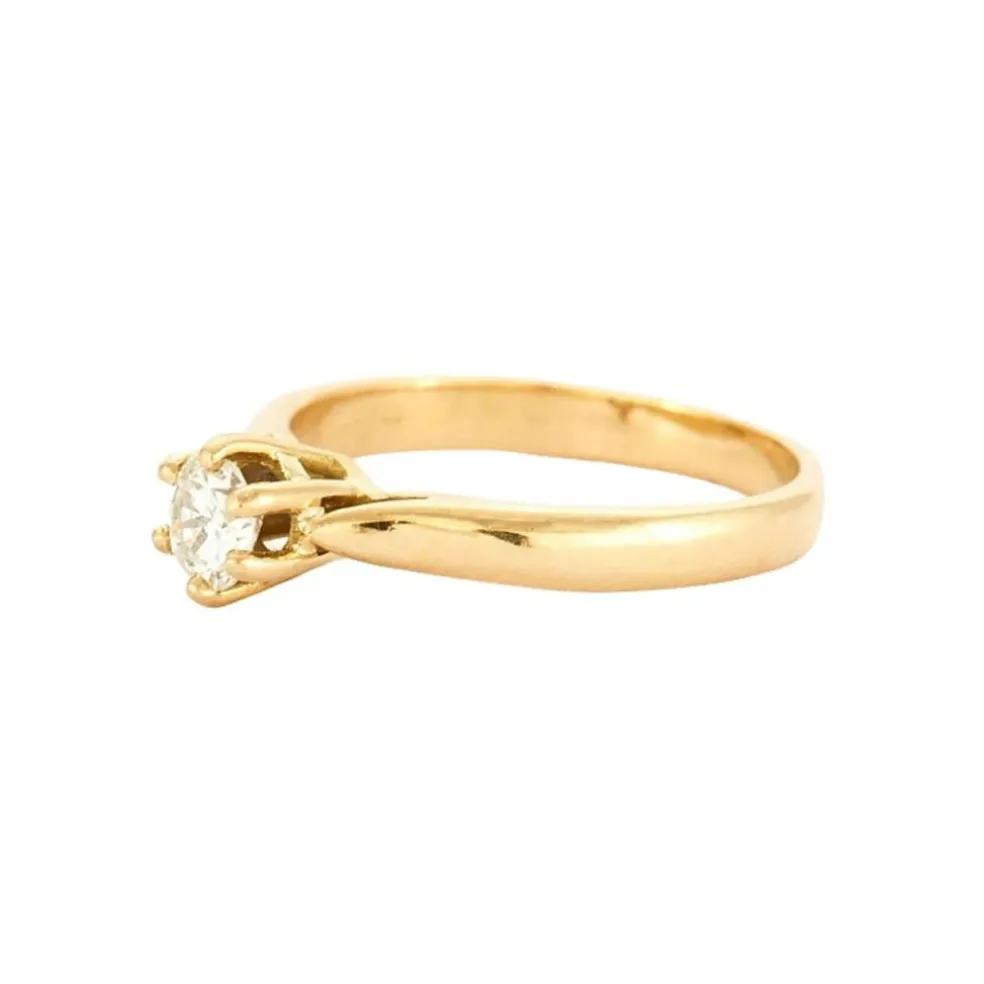 Bague solitaire or et diamants