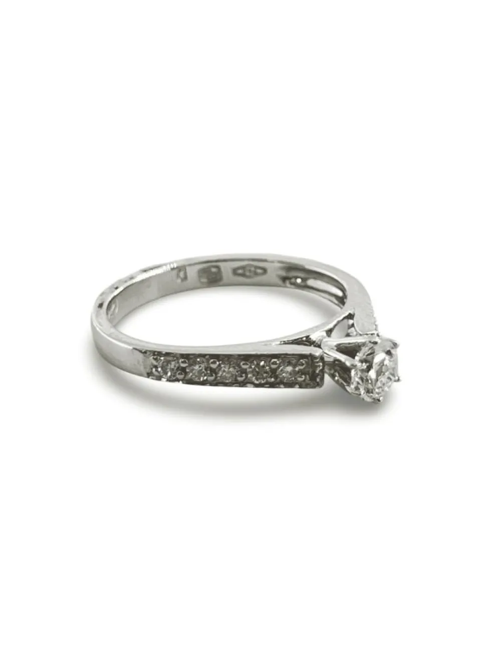 Bague solitaire or et diamants 0,63 ct