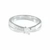 BAGUE SOLITAIRE OR GRIS