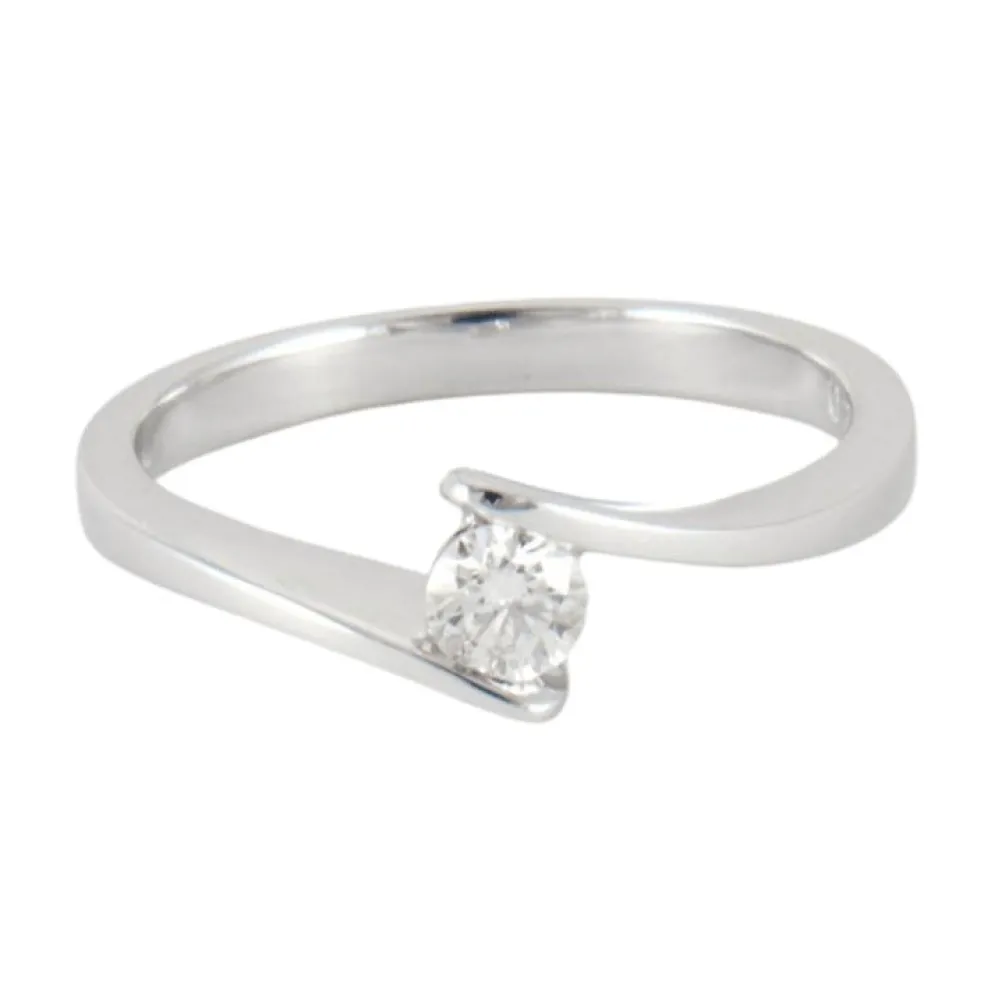 Bague solitaire or gris