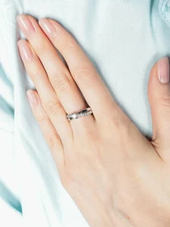 BAGUE SOLITAIRE OR GRIS