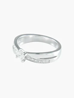 BAGUE SOLITAIRE OR GRIS
