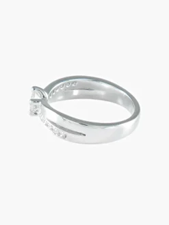 BAGUE SOLITAIRE OR GRIS