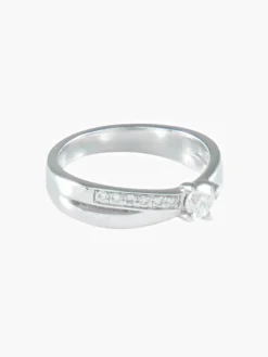 BAGUE SOLITAIRE OR GRIS