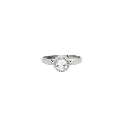 Bague solitaire or gris avec diamant